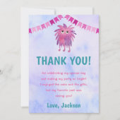 Niedlich farbenfroh unser kleines Monster Dankesch Einladung (Vorderseite)