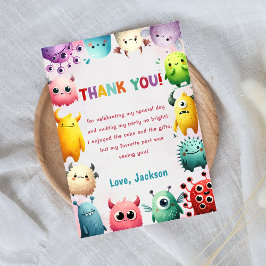 Niedlich farbenfroh unser kleines Monster Dankesch Einladung