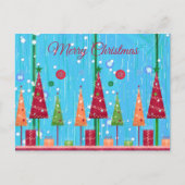 Niedlich, farbenfroh, Weihnachtsbäume, Weihnachten Postkarte (Vorderseite)