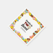 Niedlich & farbenfroh Zwei Sweet Donut 2. Geburtst Serviette (Ecke)