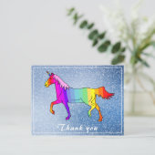 Niedlich farbenfrohe Einhorn Girl Birthday Vielen  Postkarte (Stehend Vorderseite)