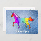 Niedlich farbenfrohe Einhorn Girl Birthday Vielen  Postkarte (Vorne/Hinten)