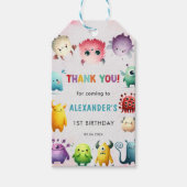 Niedlich farbenfrohe Geburtstagsparty Geschenkanhänger (Vorderseite)