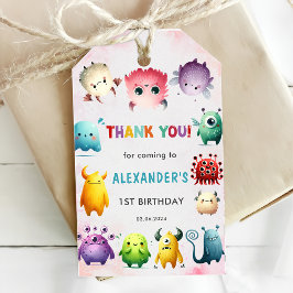 Niedlich farbenfrohe Geburtstagsparty Geschenkanhänger