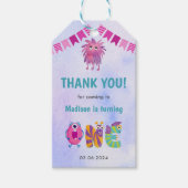 Niedlich farbenfrohe Geburtstagsparty Geschenkanhänger (Vorderseite)