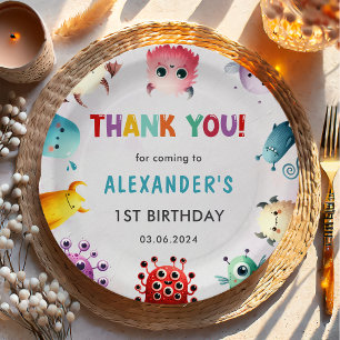 Niedlich farbenfrohe Geburtstagsparty Pappteller