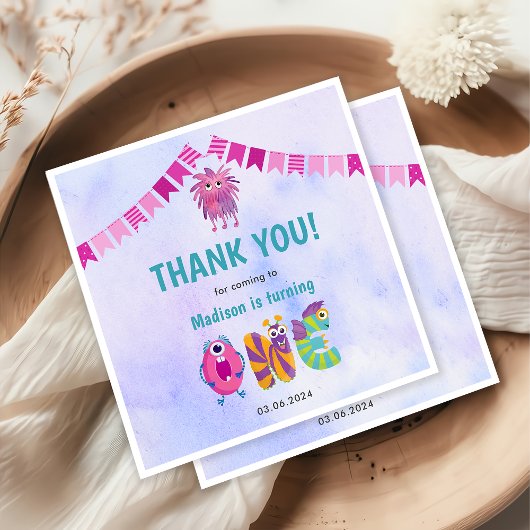 Niedlich farbenfrohe Geburtstagsparty Serviette