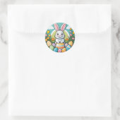 Niedlich farbenfrohe Ostern Sonnige Blume Eieraufk Runder Aufkleber (Tasche)