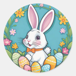Niedlich farbenfrohe Ostern Sonnige Blume Eieraufk Runder Aufkleber