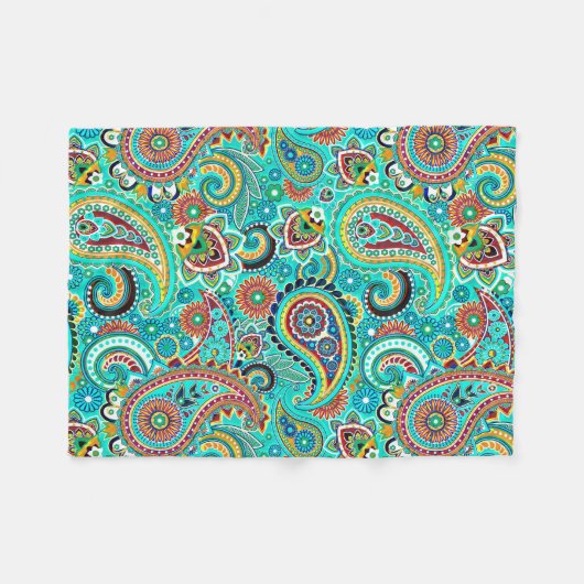 Niedlich farbenfrohe Paisley Fleecedecke (Vorderseite (Horizontal))