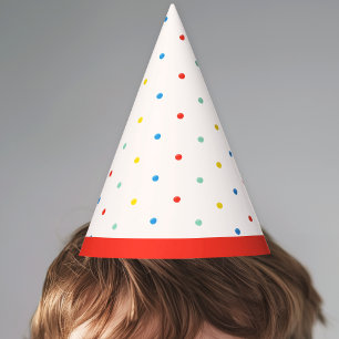 Niedlich-farbenfroher Simple Polka Dot Geburtstags Partyhütchen