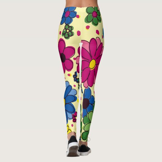 Niedlich-farbig-blumengelb Leggings (Rückseite)