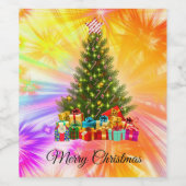 Niedlich, farbig, Weihnachten Weinetikett (Einzelnes Label)