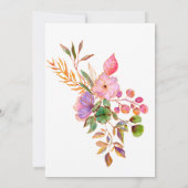 Niedlich-farbige Boho Wasserfarbe Blumenbaby-Dusch Einladung (Rückseite)