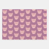 Niedlich farbige Katzen Pastel Minimal Geschenkpapier Set (Vorderseite 2)