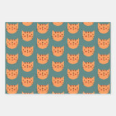 Niedlich farbige Katzen Pastel Minimal Geschenkpapier Set (Vorderseite)