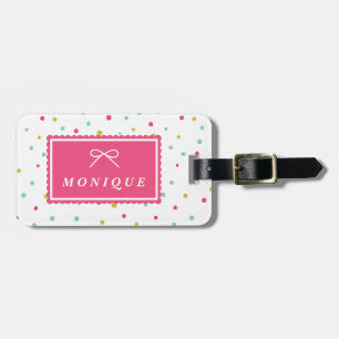 Niedlich-farbige Konfetti-Dots-Muster Gepäckmarke Gepäckanhänger