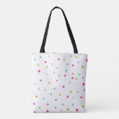 Niedlich farbige Konfetti-Dots-Muster-Monogramm-Ta Tasche (Rückseite)