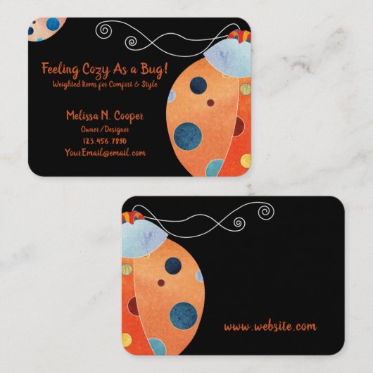 Niedlich-farbige Ladybug Visitenkarte (Vorne/Hinten)