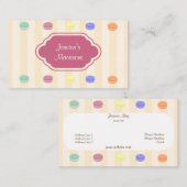 Niedlich-farbige Macarons-Bäckerei-Visitenkarte Visitenkarte (Vorne/Hinten)