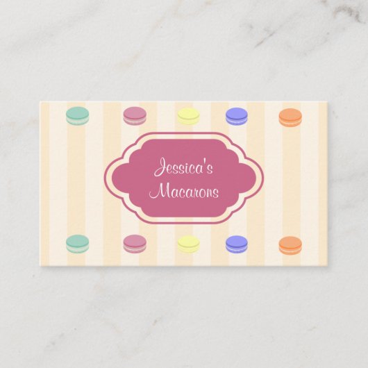 Niedlich-farbige Macarons-Bäckerei-Visitenkarte Visitenkarte (Vorderseite)