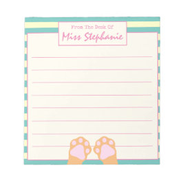 Niedlich-farbige Orange Ginger Kitty Paws Lehrerin Notizblock