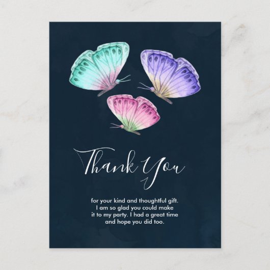 Niedlich farbige Wasserfarbenfrohe Schmetterlinge Postkarte (Vorderseite)