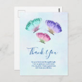 Niedlich farbige Wasserfarbenfrohe Schmetterlinge Postkarte (Vorne/Hinten)