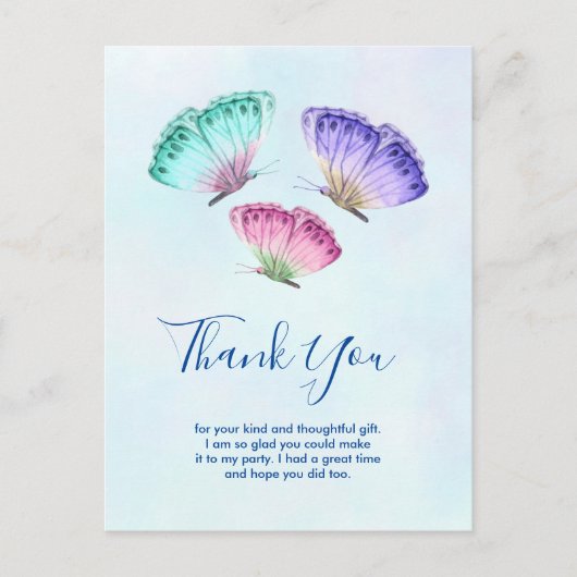 Niedlich farbige Wasserfarbenfrohe Schmetterlinge Postkarte (Vorderseite)