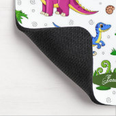 Niedlich-farbiges blaugrünes Muster Dinosaurier Mousepad (Ecke)