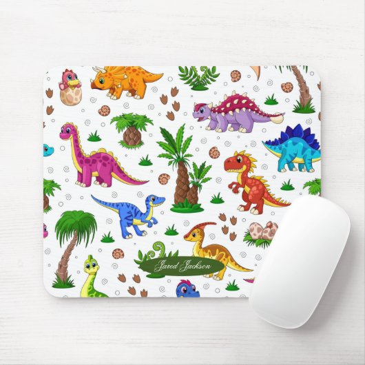 Niedlich-farbiges blaugrünes Muster Dinosaurier Mousepad (Mit Mouse)