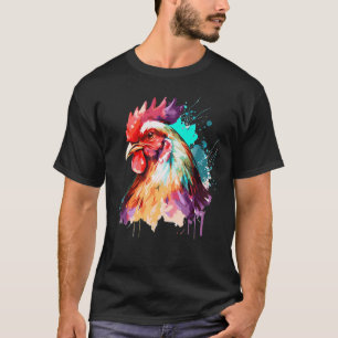 Niedlich farbiges Hühnchen Bauer mit Aquarellfarbe T-Shirt