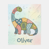 Niedlich-farbiges Patchwork Dinosaurier Fleecedecke (Vorderseite)