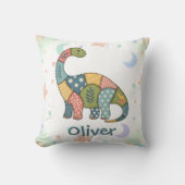 Niedlich-farbiges Patchwork Dinosaurier Kissen (Vorderseite)