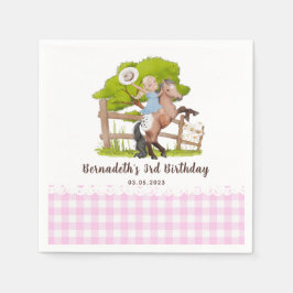 Niedlich Farm Girl Geburtstag I Kinderdusche Party Serviette