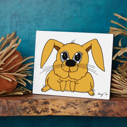 Niedlich Fat Bunny Plaque Fotoplatte (Seite)