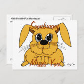 Niedlich Fat Bunny "Somebunny Misses You" Postcard Postkarte (Vorne/Hinten)