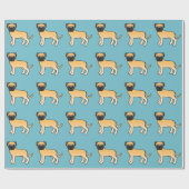 Niedlich Fawn Bullmastiff Hunde Muster Geschenkpapier (Flach)