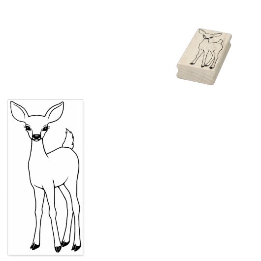 Niedlich Fawn Deer Rubber Briefmarke Gummistempel (Stempel)