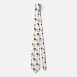 Niedlich Fawn Mops Hund Cartoon Illustriert Hunde  Krawatte