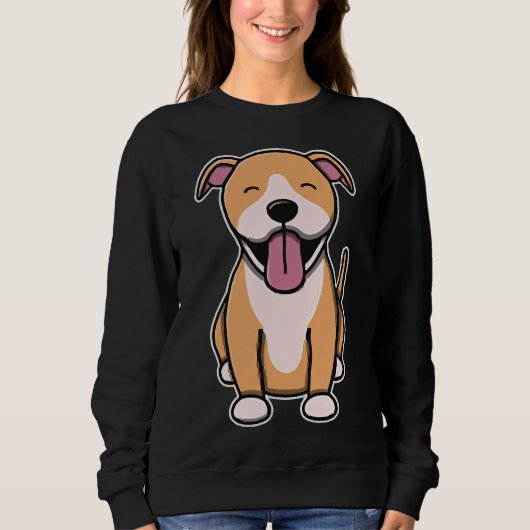Niedlich Fawn Pitbull Sweatshirt (Vorderseite)