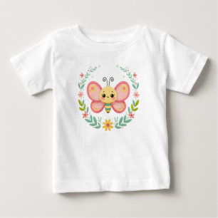 Niedlich, Feder/Schmetterling Baby T-shirt