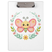 Niedlich, Feder/Schmetterling Klemmbrett (Vorderseite)