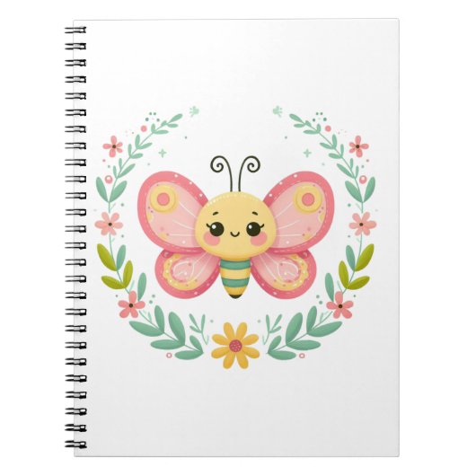 Niedlich, Feder/Schmetterling Notizblock (Vorderseite)