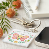 Niedlich, Feder/Schmetterling Schlüsselanhänger (Vorderseite rechts)