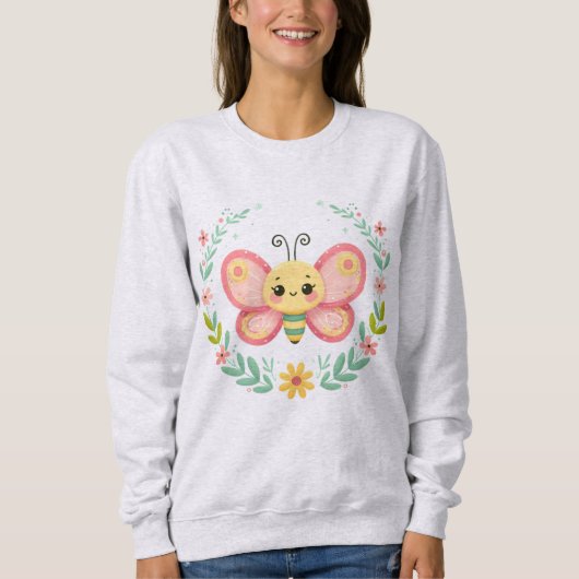 Niedlich, Feder/Schmetterling Sweatshirt (Vorderseite)