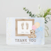 Niedlich Feet Watercolor Blue Baby Dusche Vielen D Einladung (Stehend Vorderseite)