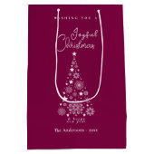 Niedlich Feierliche Magenta Weihnachten Mittlere Geschenktüte (Rückseite)