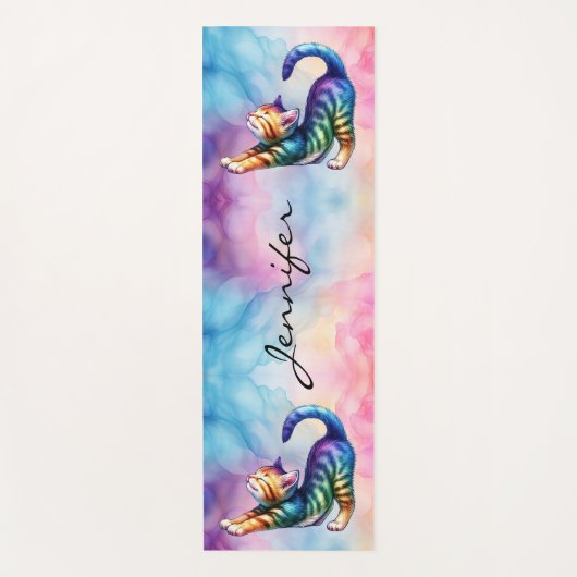 Niedlich Feline Cat Lovers Yoga Mat Yogamatte (Vorderseite)