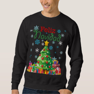 Niedlich Feliz Navidad Christmas Tree Spanisch Mex Sweatshirt